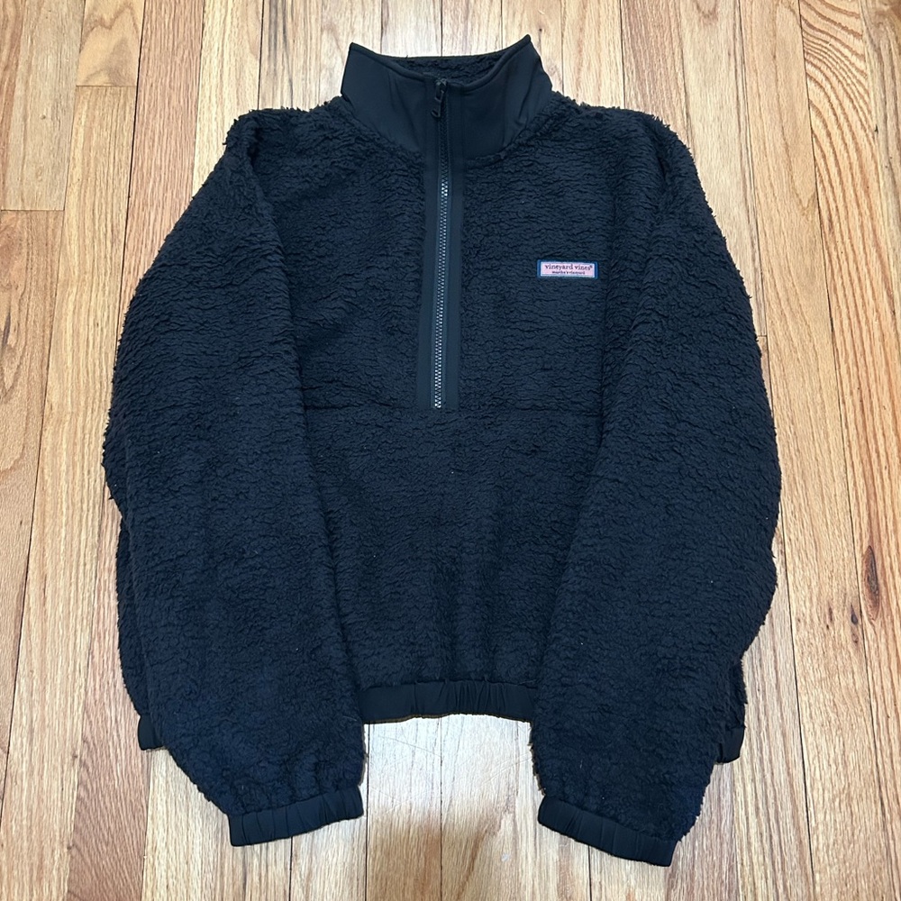 vineyard vines Black Sherpa Quarter Zip